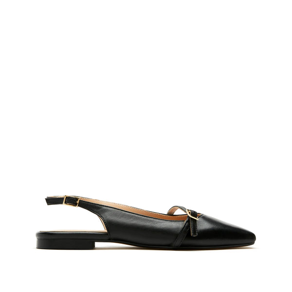 Sister Soeur Brielle Low Flat Shoe w Buckle Strap in Black