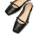Sister Soeur Brielle Mary Jane Slingback Flat in Black Leather