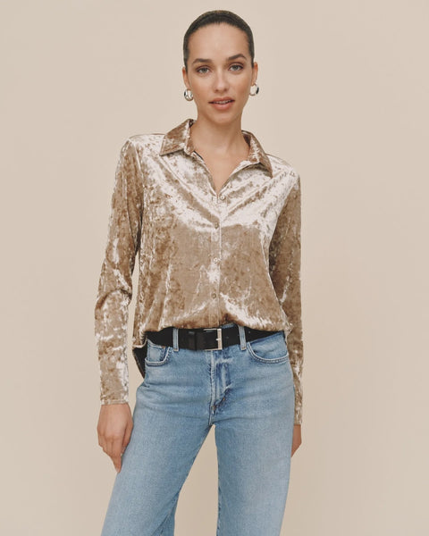 Bella Dahl Button Down Shirt in Mocha Softee