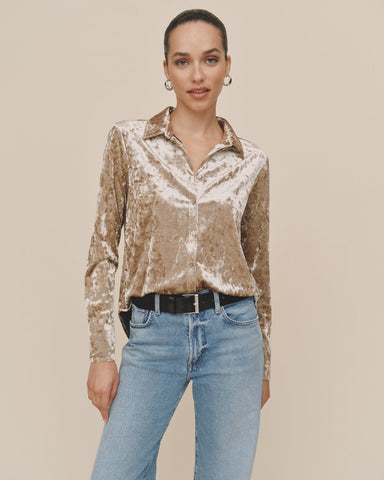 Bella Dahl Button Down Shirt in Mocha Softee