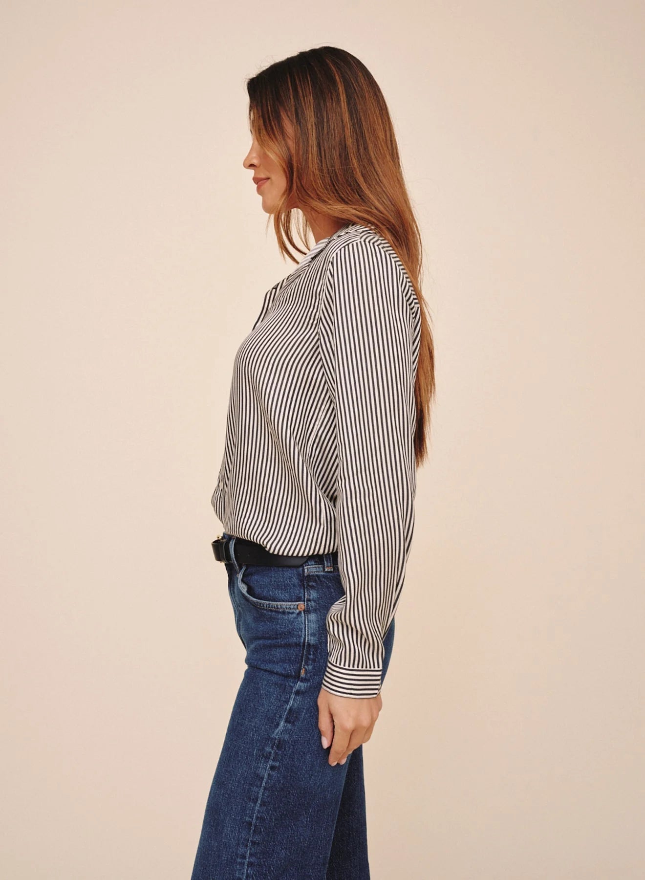 Bella Dahl Button Down Shirt in Vintage Pinstripe