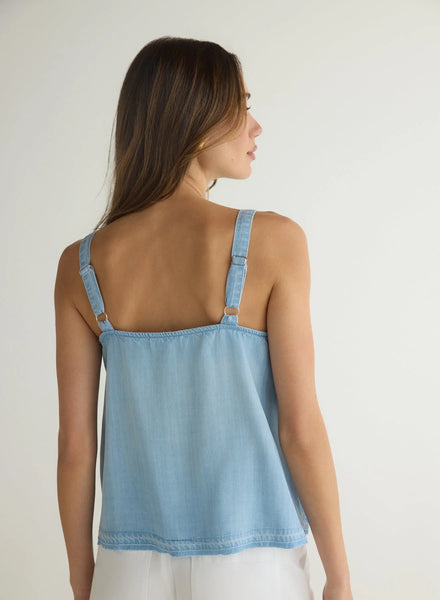 Bella Dahl Button Front Cami in Light Riviera Wash