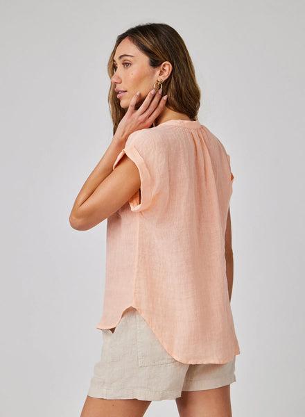 Bella Dahl Cap Sleeve Pullover in Peach Fizz