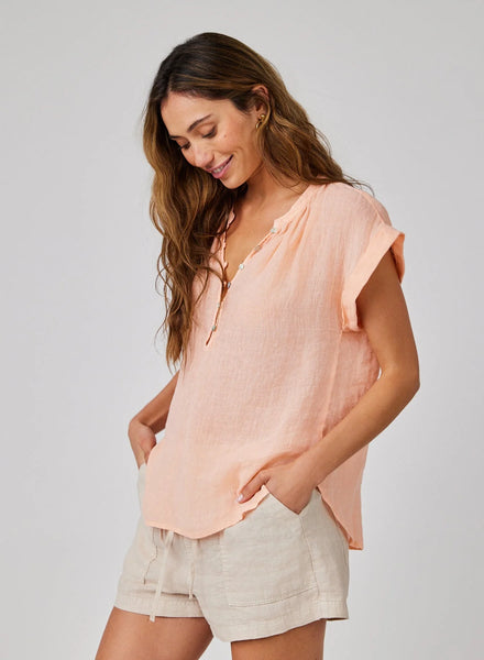 Bella Dahl Cap Sleeve Pullover in Peach Fizz