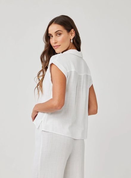 Bella Dahl Cap Sleeve Pullover in White