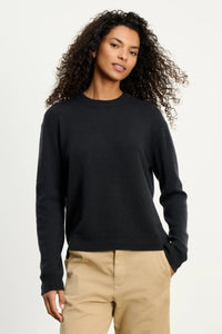 Velvet Crystal Cashmere Sweater in Vintage Black