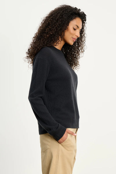 Velvet Crystal Cashmere Sweater in Vintage Black
