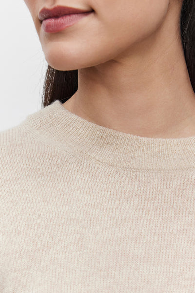 Velvet Brooklyn Cashmere Pullover Sweater in Sand