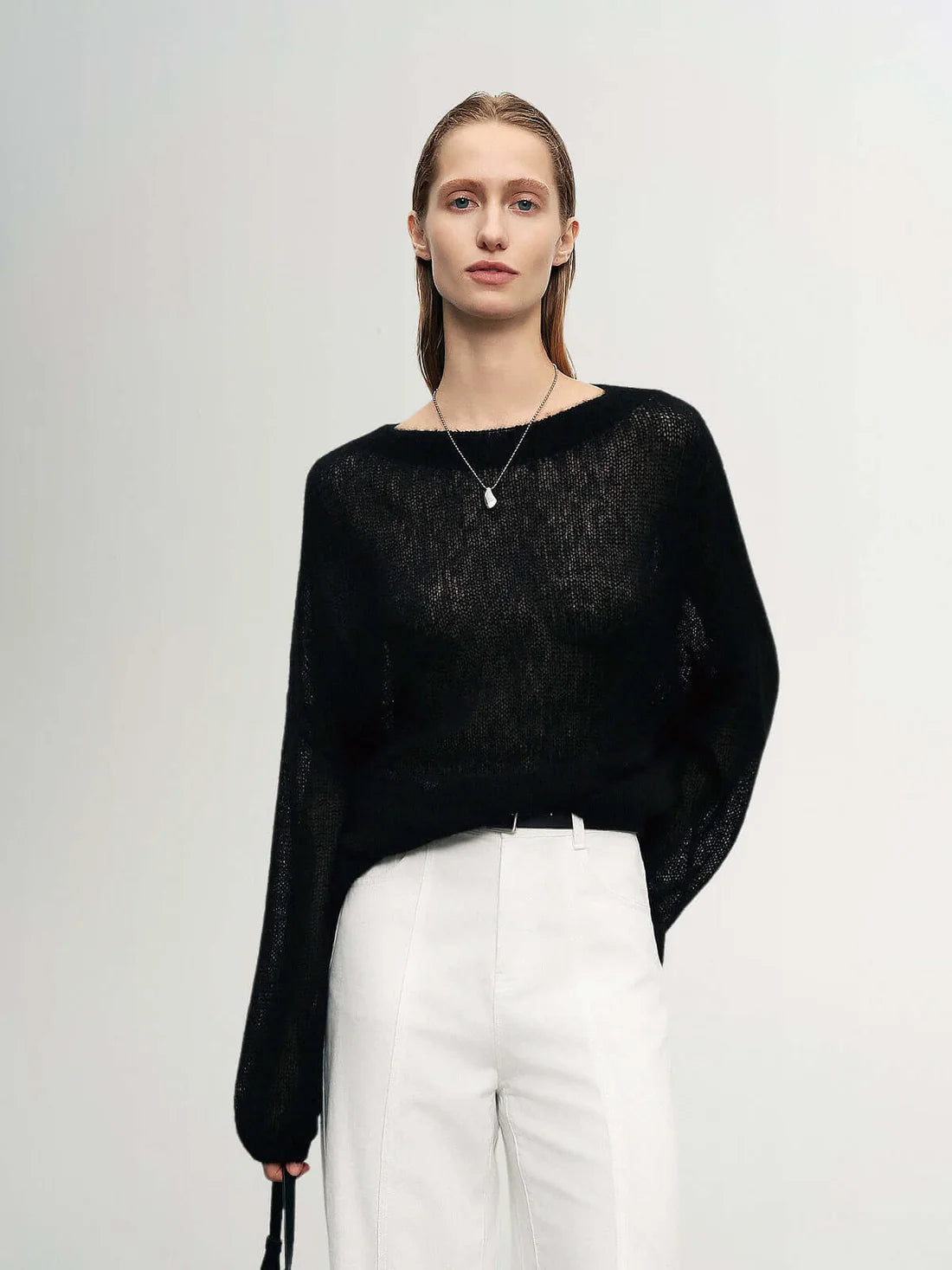 Meilleur Moment Round Neck Sweater in Black
