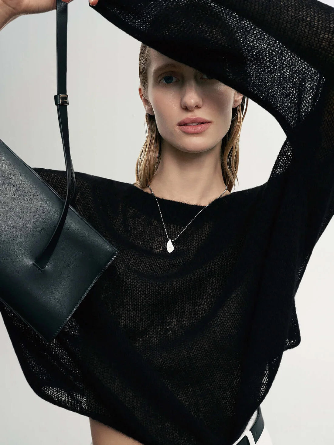 Meilleur Moment Round Neck Sweater in Black
