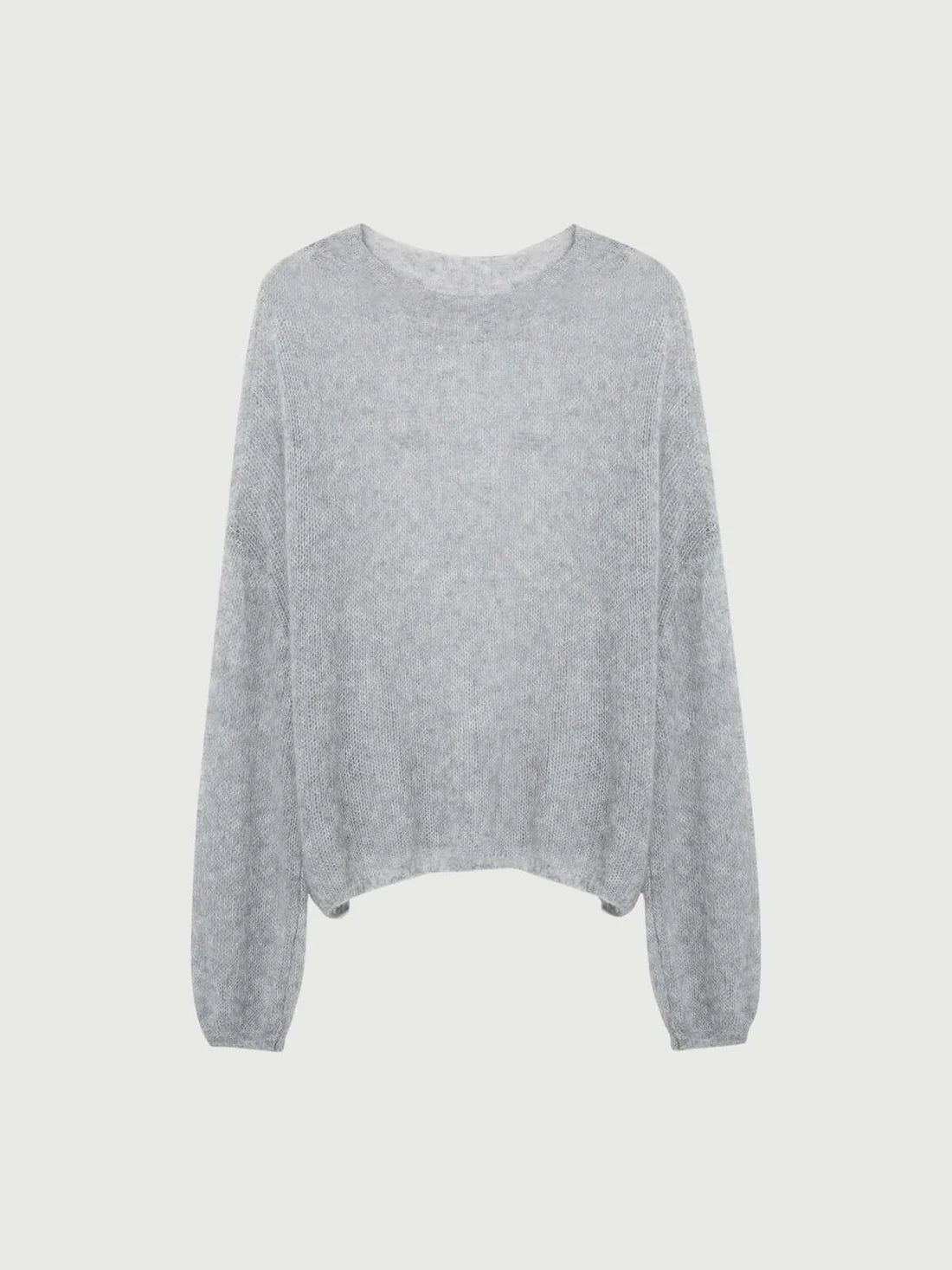 Meilleur Moment Round Neck Sweater in Light Gray
