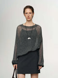 Meilleur Moment Round Neck Sweater in Dark Gray