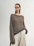 Meilleur Moment Round Neck Sweater in Raw Velvet Brown