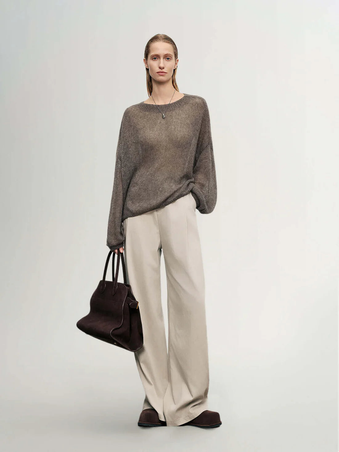 Meilleur Moment Round Neck Sweater in Raw Velvet Brown