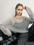 Meilleur Moment Round Neck Sweater in Light Gray