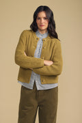 Velvet Lisabeth Pima Cotton Cardigan in Khaki