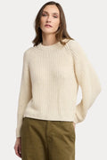 Velvet Ember Chunky Pima Cotton Sweater in Ivory