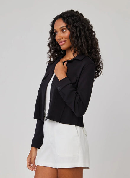 Bella Dahl Coco Cropped Jacket in Black