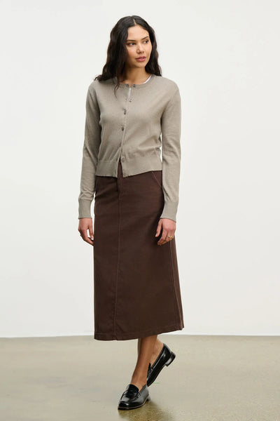 Velvet Violette Lux Cotton Cashmere Cardigan in Slate
