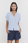 Velvet Julieta Cotton Gauze Button Up Shirt in Island