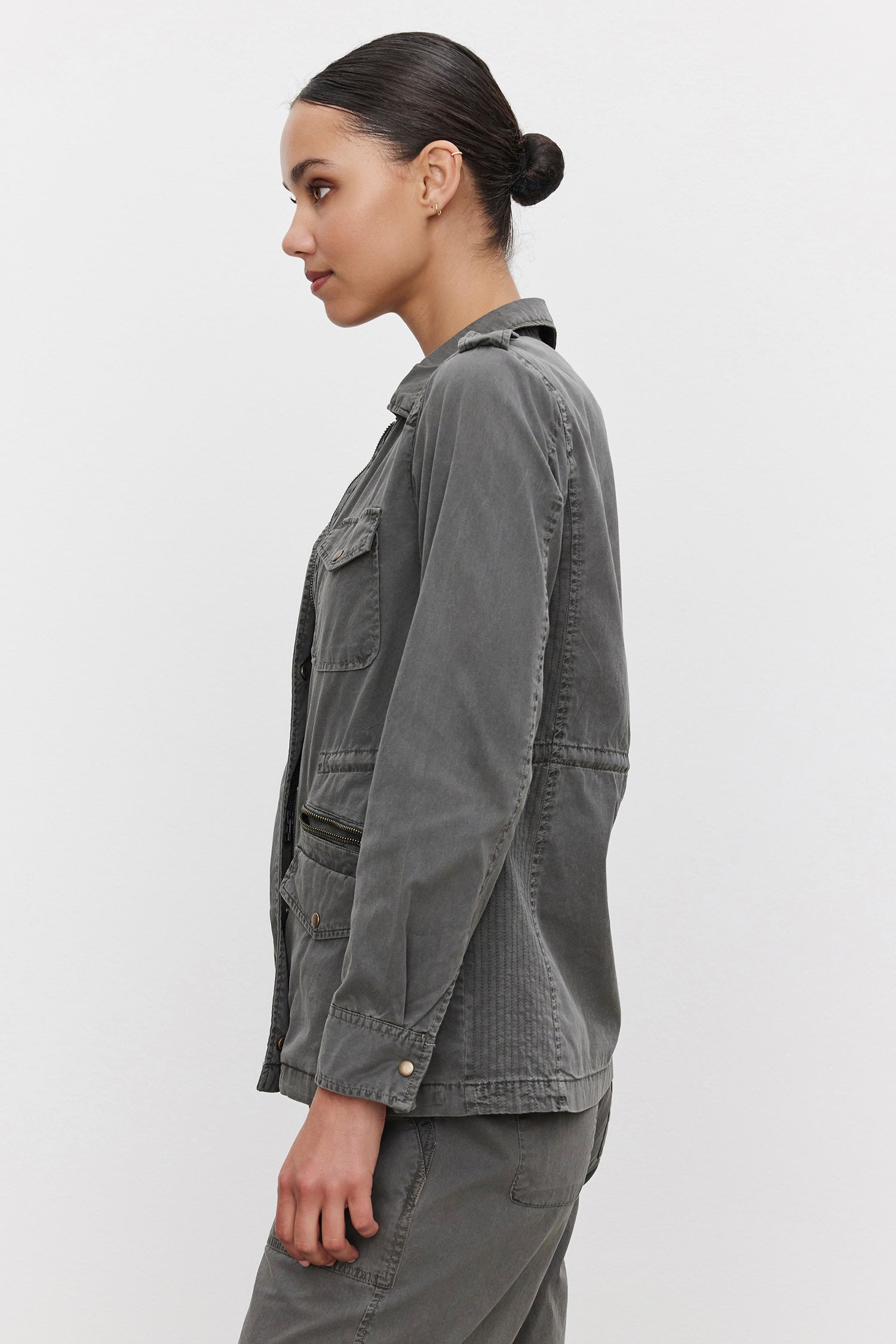 Velvet Ruby cotton twill jacket in Tundra