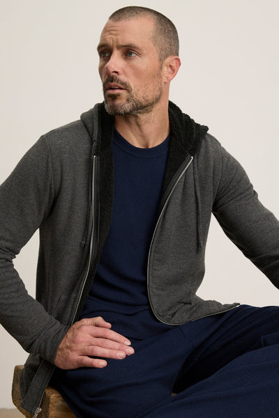 Velvet Men's Salvadore01 Cozy Jersey  Hoody - Anthracite