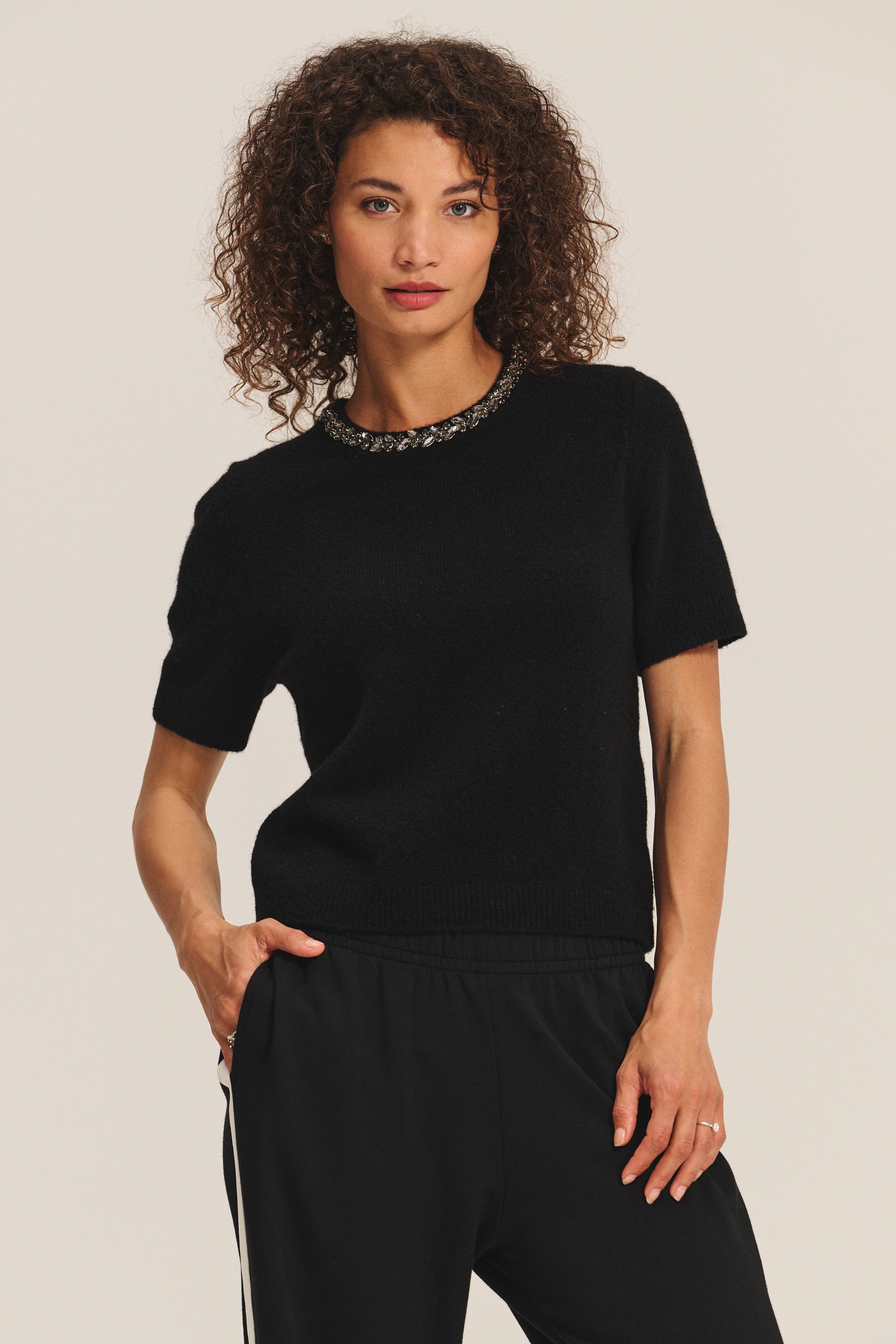 Velvet Briana Cozy Knit Sweater in Black