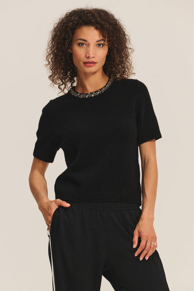 Velvet Briana Cozy Knit Sweater in Black