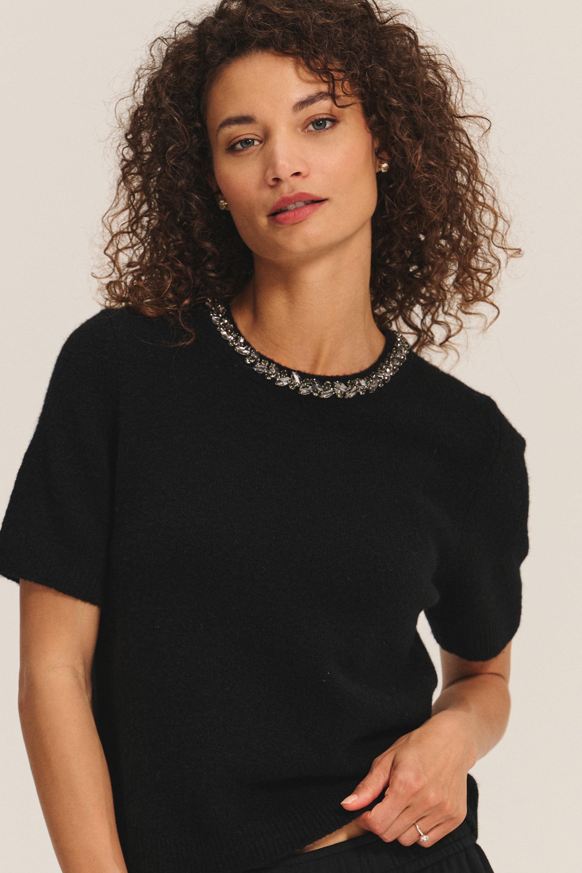 Velvet Briana Cozy Knit Sweater in Black