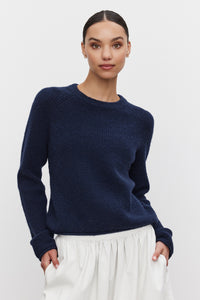 Velvet Gigi Long Sleeve Cozy Knit Top in Ink