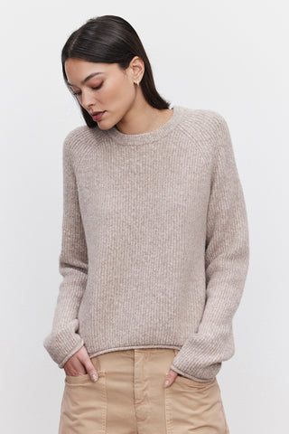 Velvet Gigi Long Sleeve Cozy Knit Top in Oat