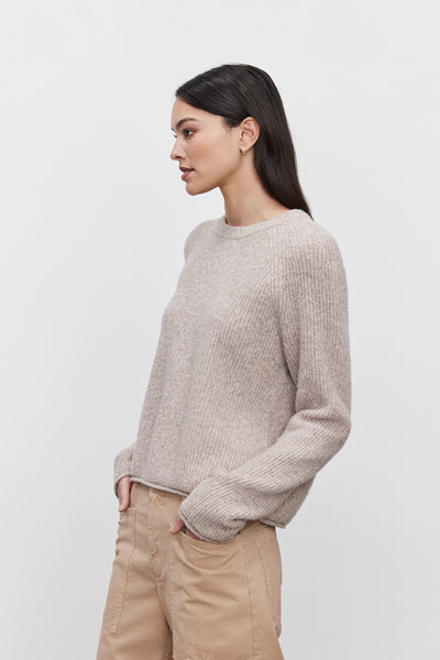 Velvet Gigi Long Sleeve Cozy Knit Top in Oat