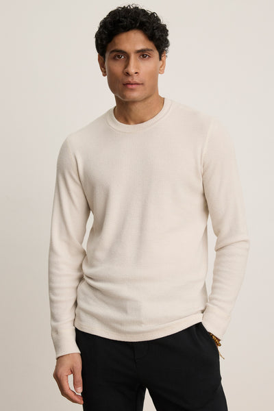 Velvet Men's Tobias02 Cozy Thermal Top in Ecru