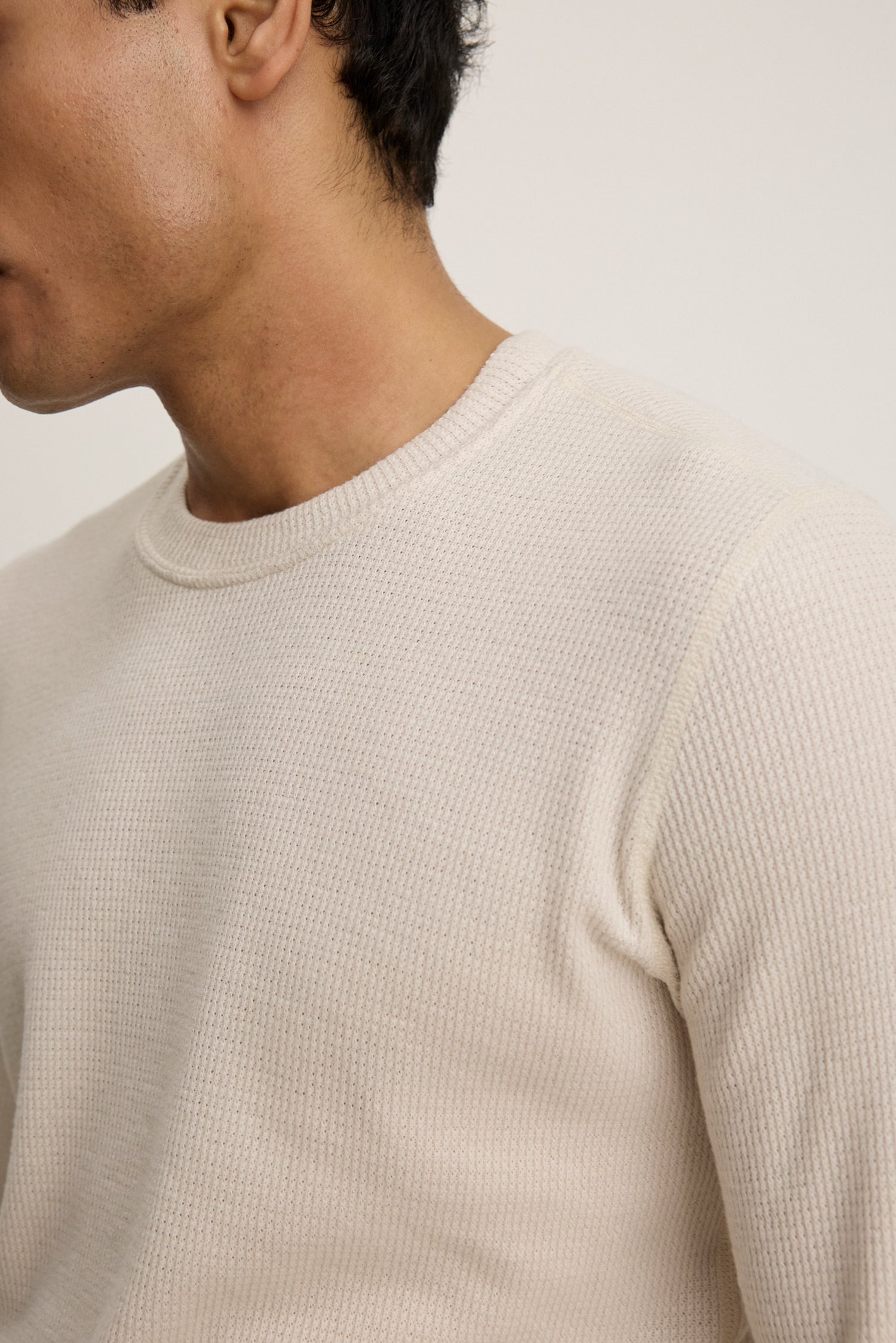 Velvet Men's Tobias02 Cozy Thermal Top in Ecru