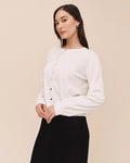 Bella Dahl Crew Neck Cardigan in Ivory