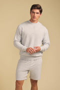 Velvet Men's Otis Luxe Fleece Sweater in Heather Grey