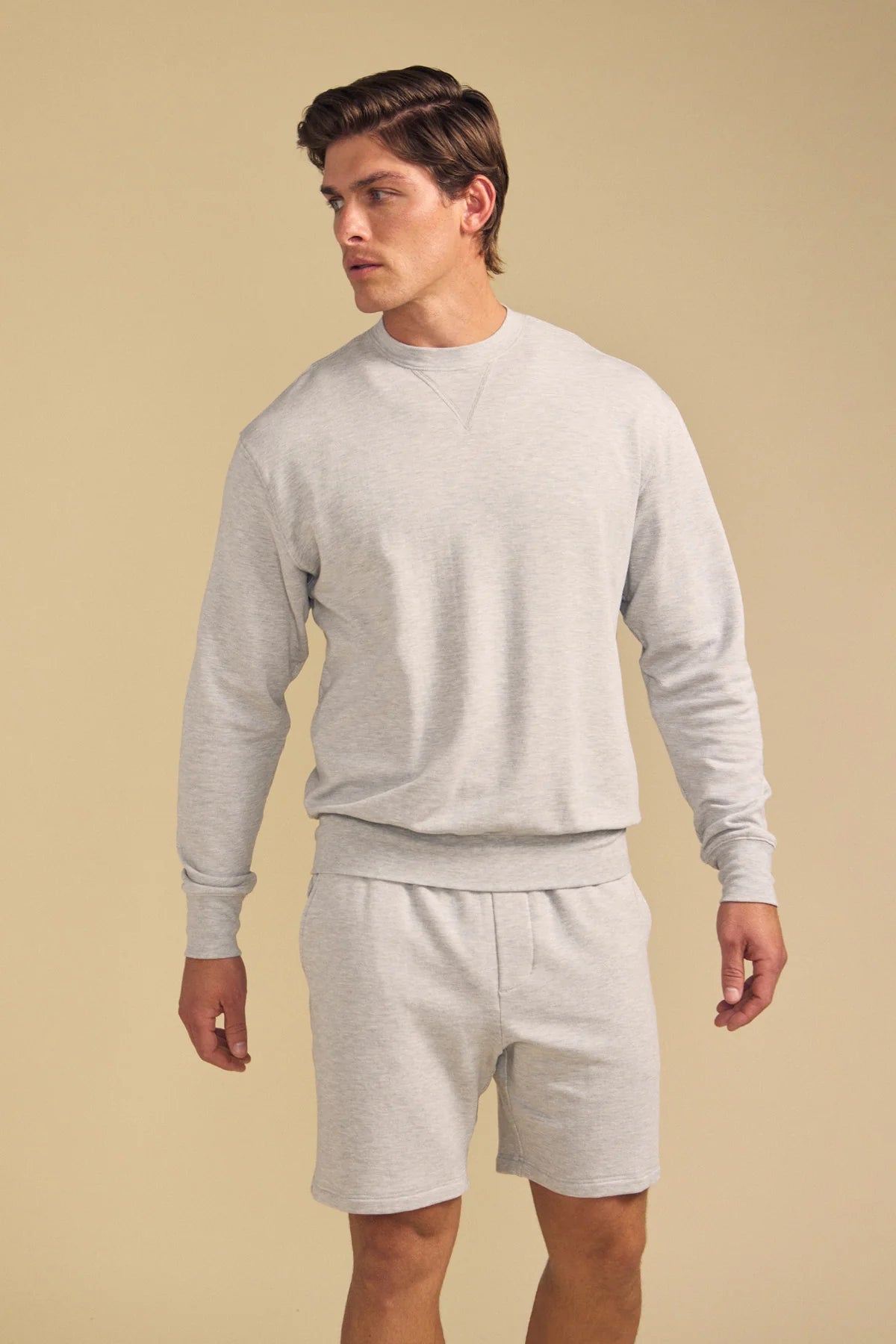 Velvet Men's Otis Luxe Fleece Sweater in Heather Grey