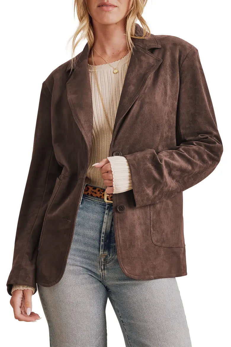Splendid Ryder Suede Blazer in Java