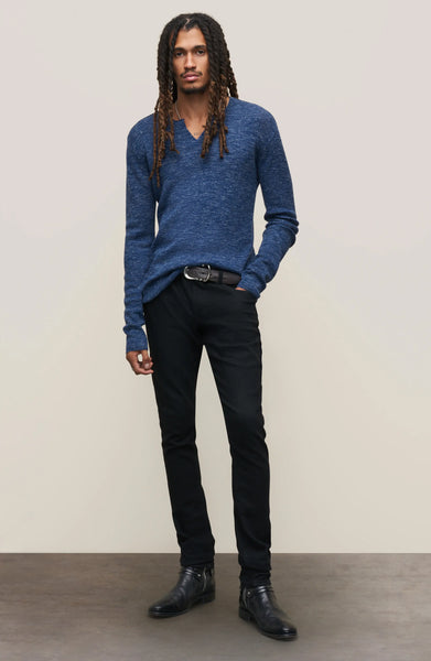 John Varvatos TRAVIS LS Rib Henley - Navy