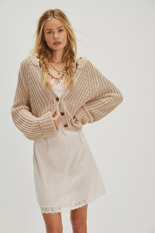 Free People Sweet Nothing Cardi in Sandcastle