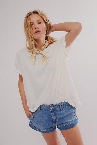 Free People Nina Oversize Boxy tee in Ivory