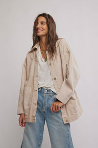 Free People Avery Denim Jacket in Softest Sand