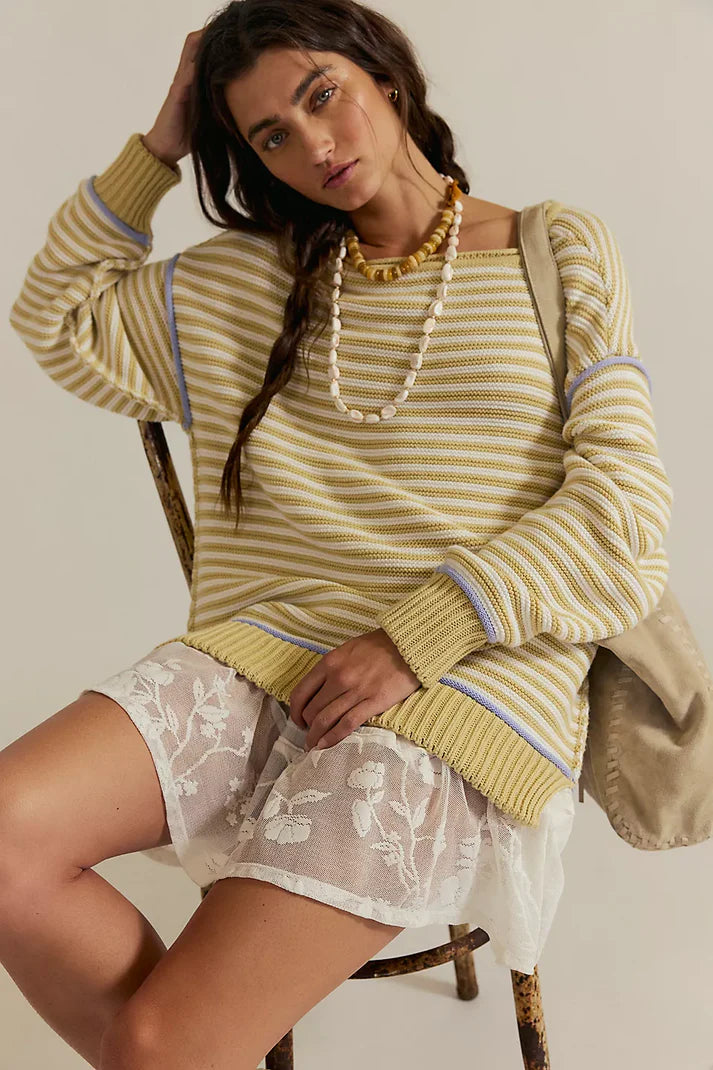Free People WTF Asher Pullover in Sand Combo
