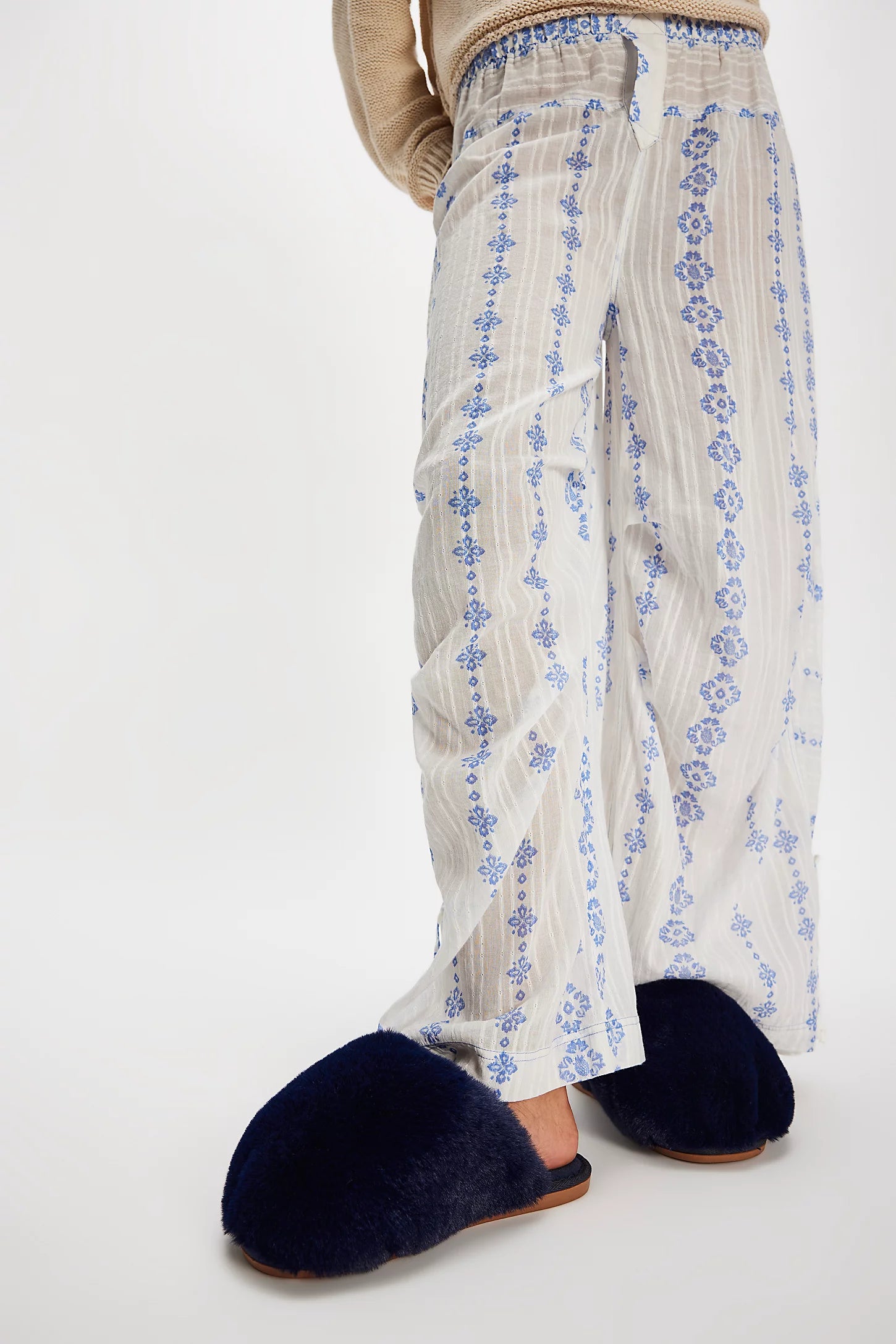 Free People Snowball Slipper in Navy