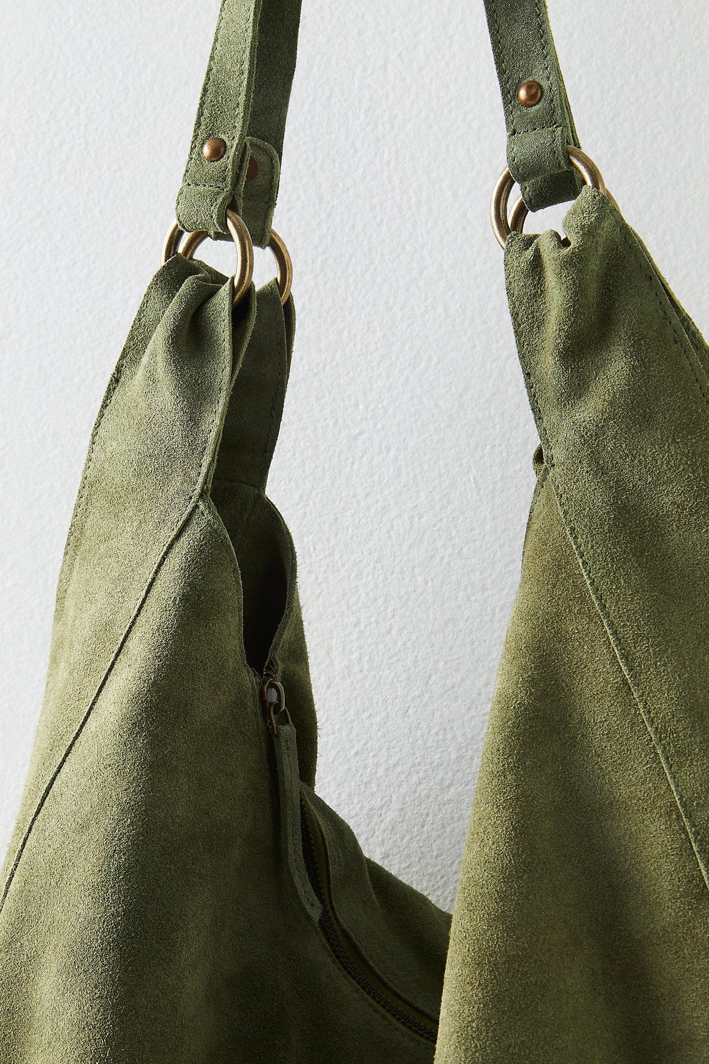 Free People Roma Suede Tote in Olive Moss