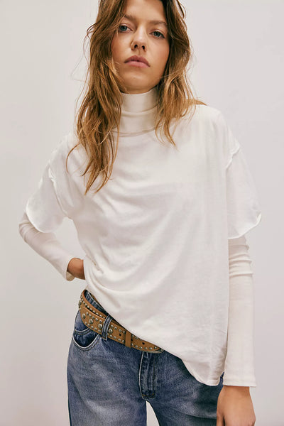 Free People Nina Oversize Boxy tee in Ivory