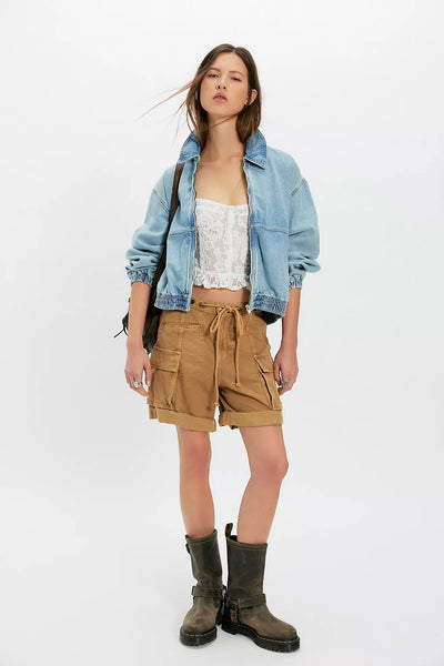 Free People Birdie Denim Jacket in Mockingbird