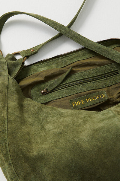 Free People Roma Suede Tote in Olive Moss