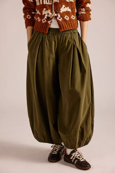 Free People Moonflower Solid Balloon Pant in Sage
