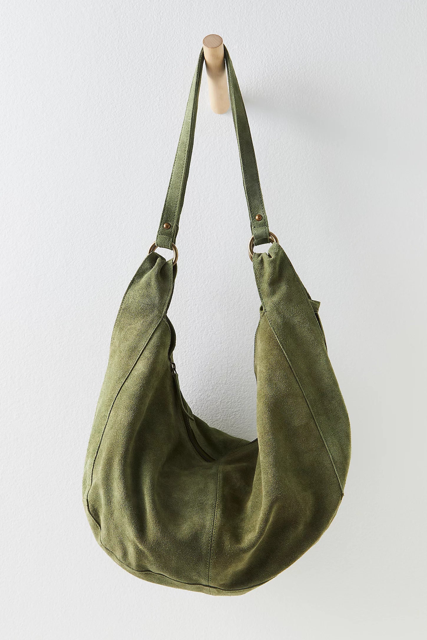 Free People Roma Suede Tote in Olive Moss